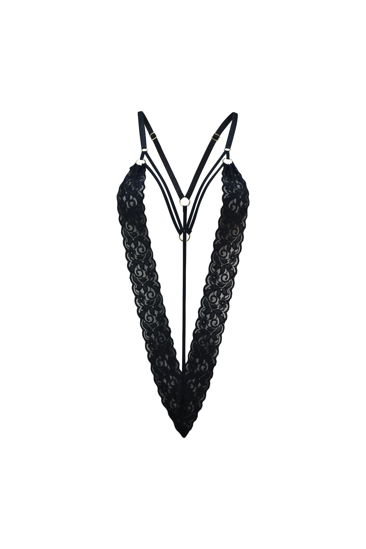Body Hera Lace Noir - Encaje Sensual con Toques Dorados