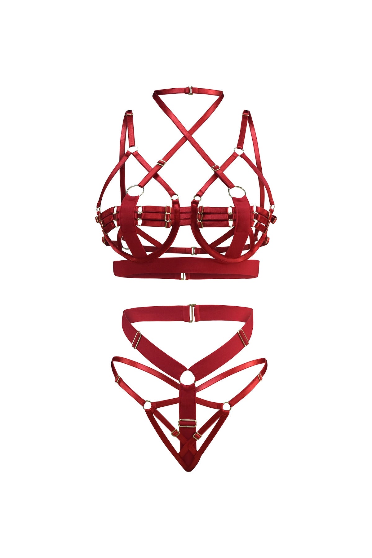 SET AMELIA TOP Y PANTY CON HERRAJES DORADOS - Mitología