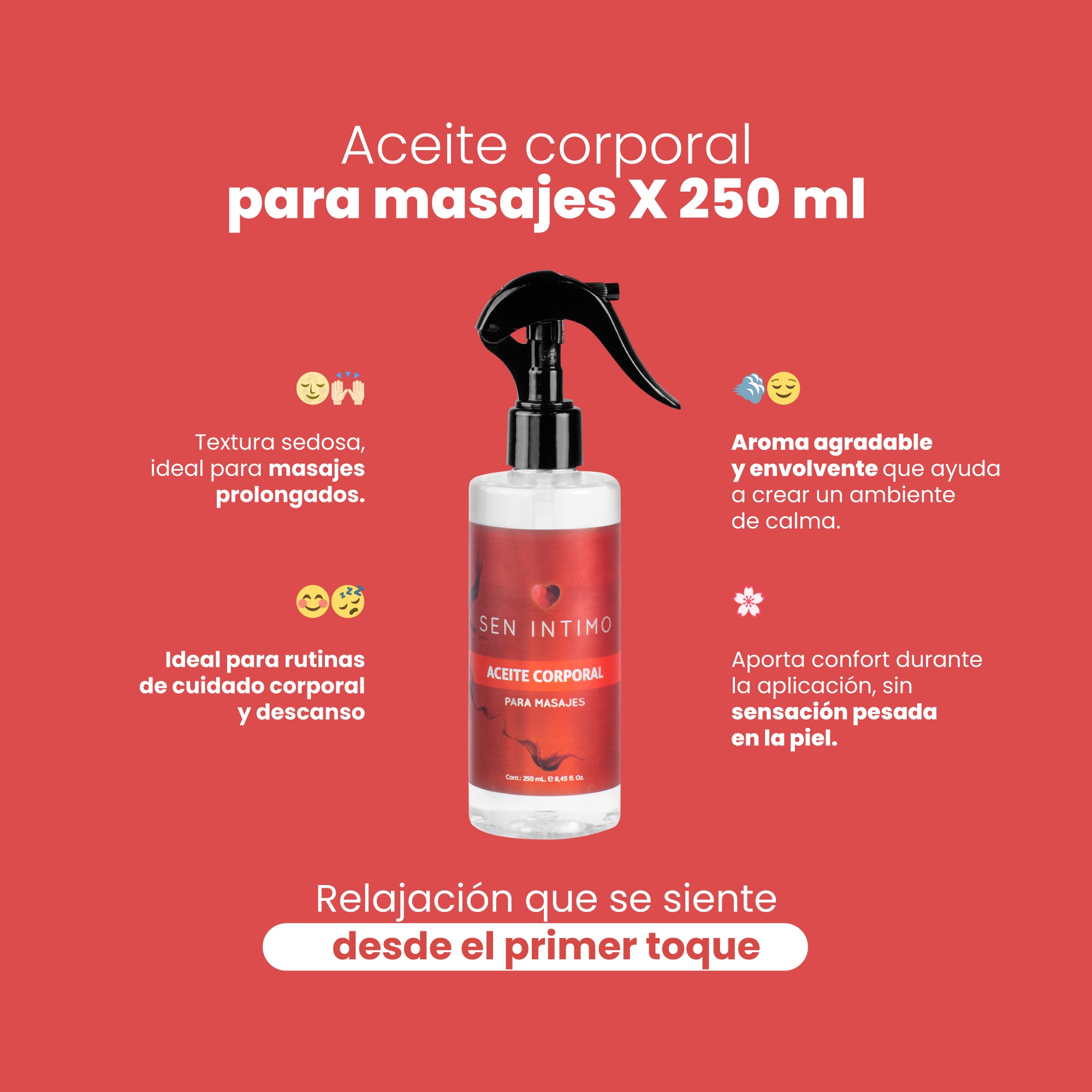 Aceite Para Masajes Y Aromaterapia x250ml Sen Intimo
