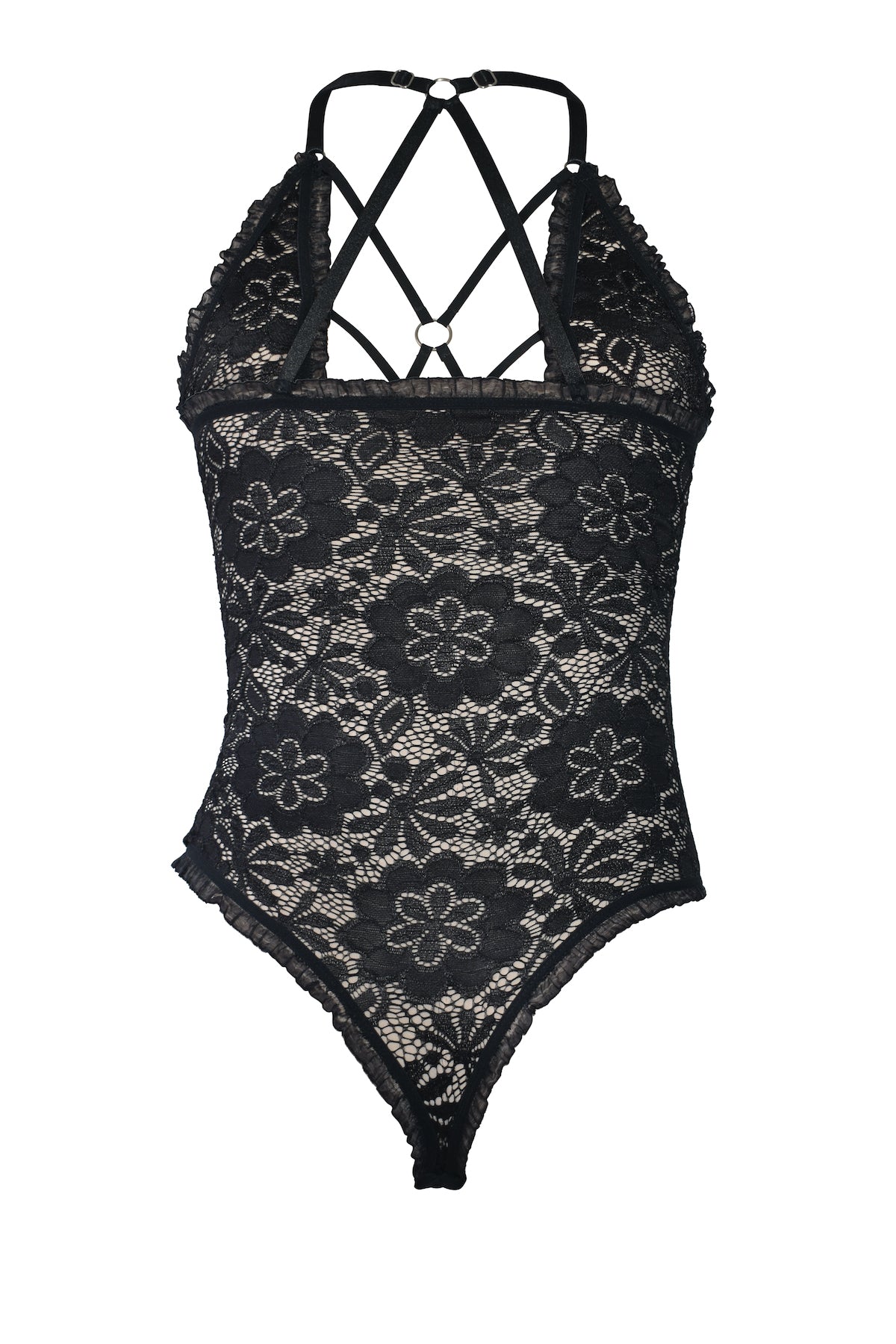 Body en Blonda Negra para un Estilo Único - Elegancia Electrizante