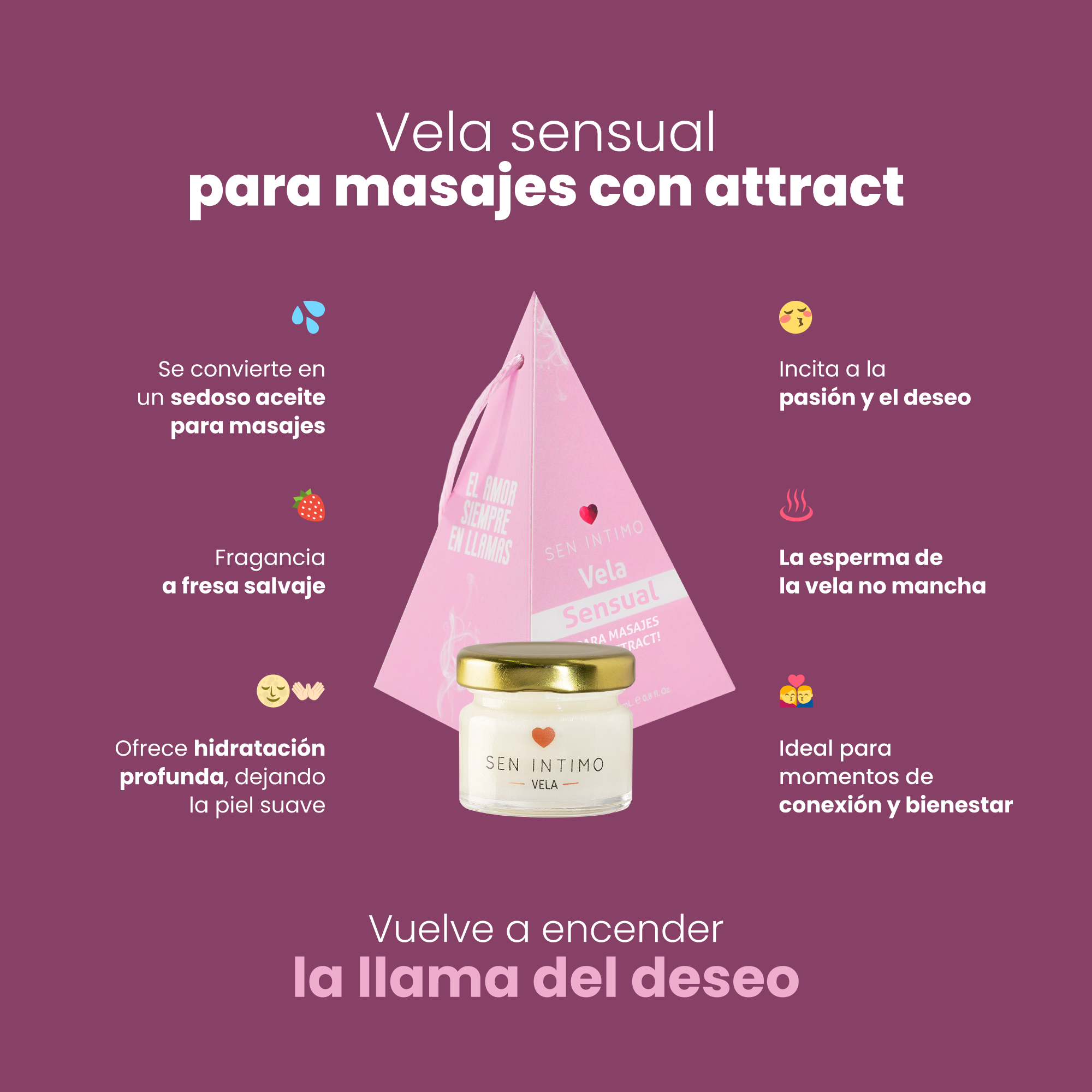 Vela Sensual Sen Intimo - Masaje y Aromaterapia