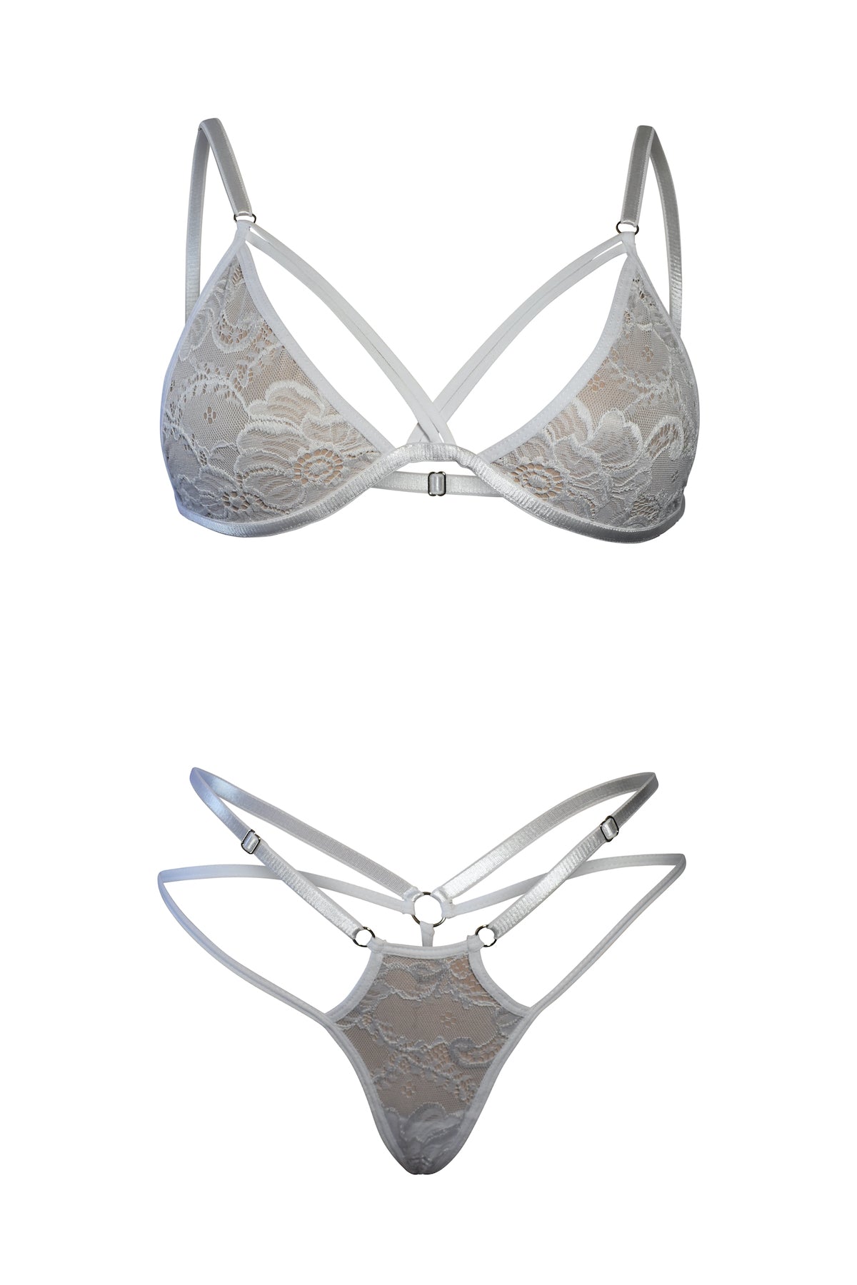 Conjunto Blonda en Blanco, la Delicadeza Hecha Lencería