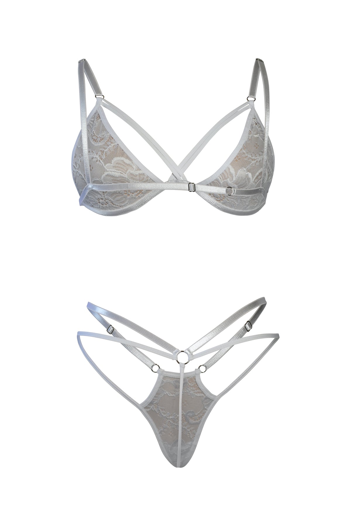 Conjunto Blonda en Blanco, la Delicadeza Hecha Lencería