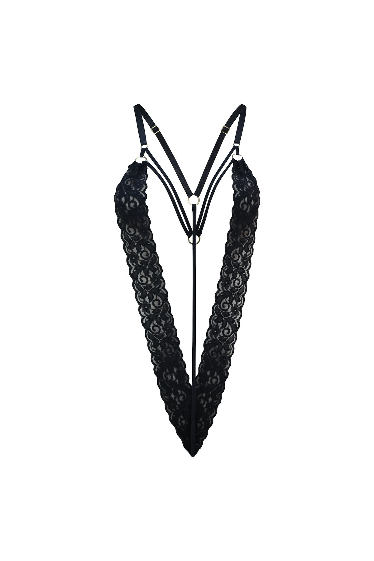 Body Hera Lace Noir - Encaje Sensual con Toques Dorados