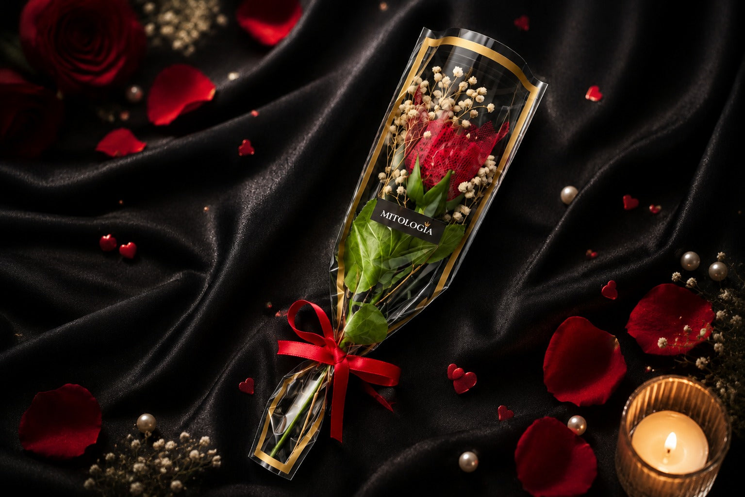Rosa empacada de regalo Mitología