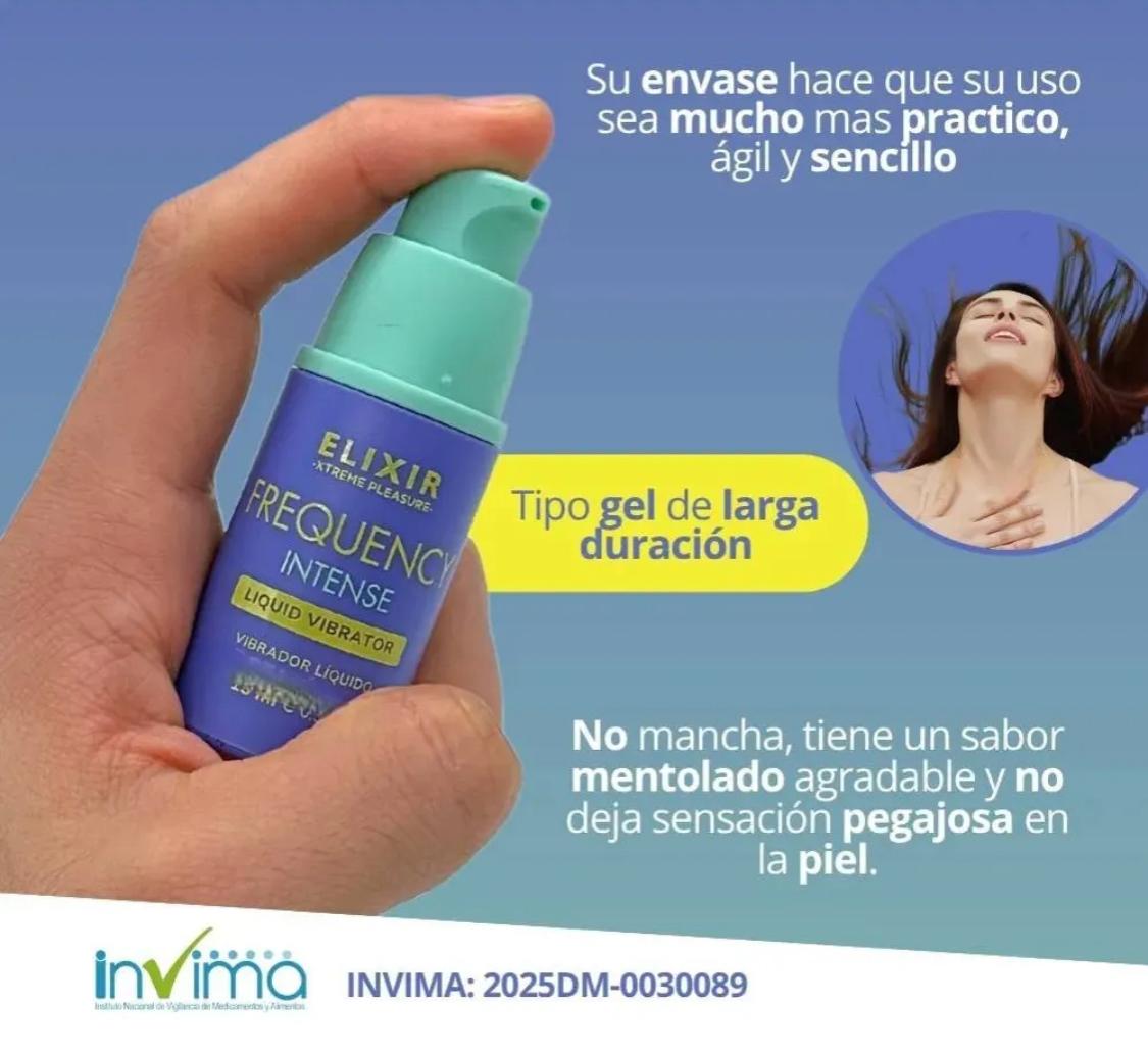 Vibrador liquido Frequency  intenso Elixir  x 15 ml