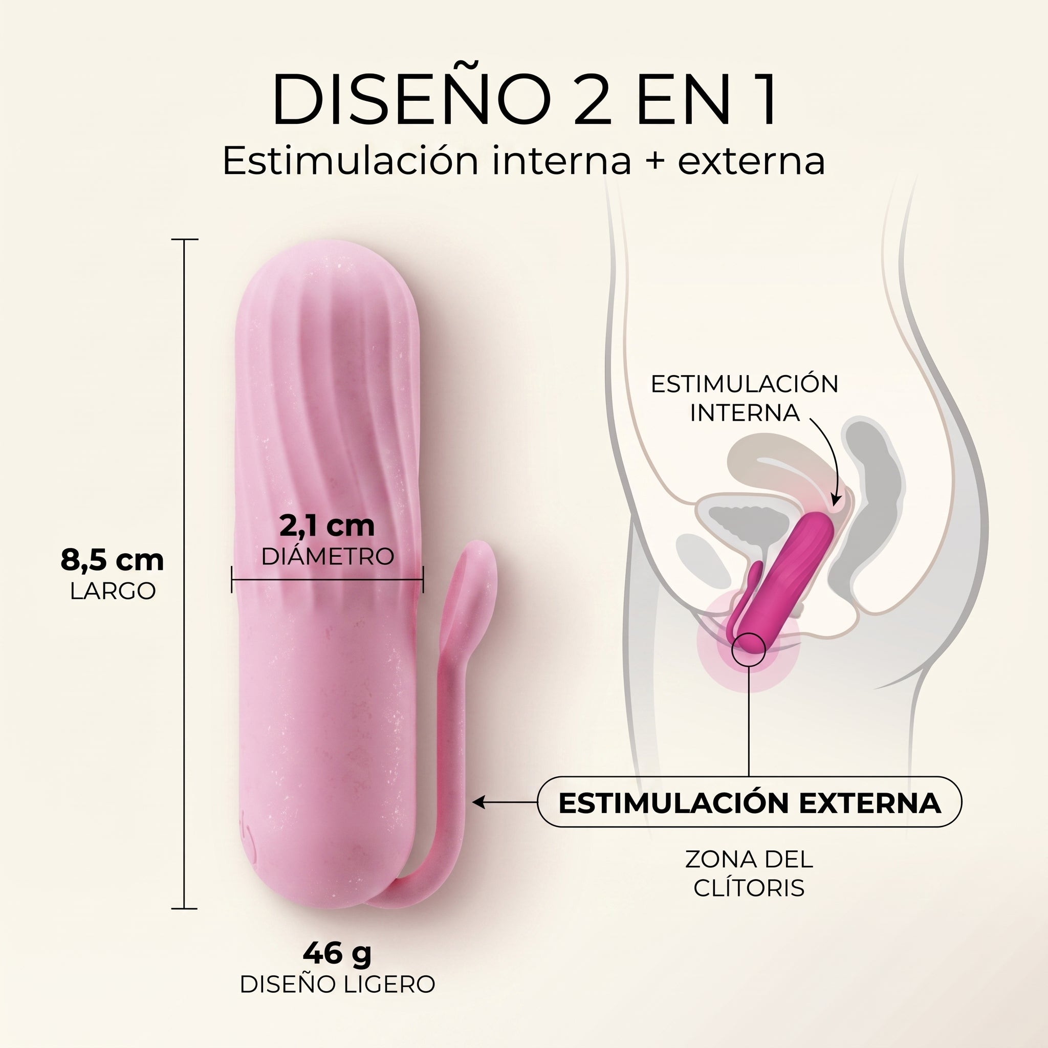 Bala Vibradora YEAIN – Silicona 10 Frecuencias